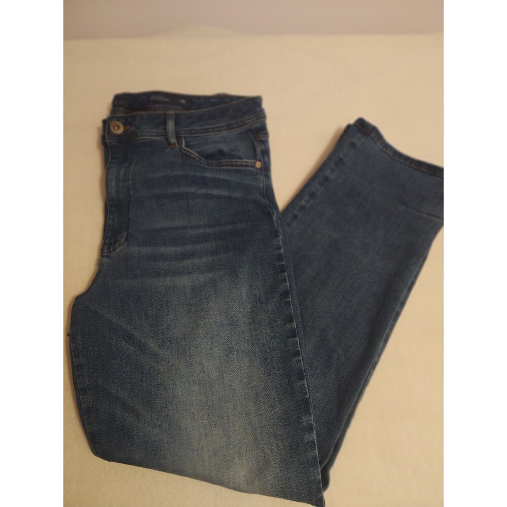 J Jill Women’s Jeans Size 14 Blue Denim Straight Leg Authentic Fit Slim Ankle